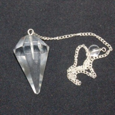 Crystal Quartz faceted pendulums
