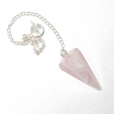 Rose Quartz 6 Faceted Pendulums