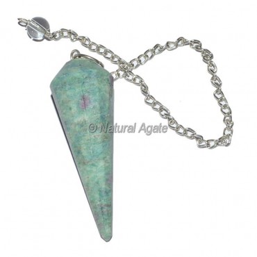 Ruby Zoisite 12 Faceted Pendulum