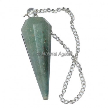 Green Aventurine 12 Faceted Pendulum