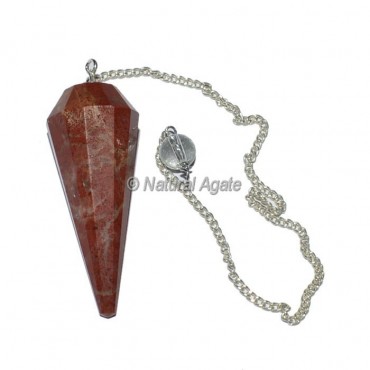 Red Jasper 12 Faceted Pendulum