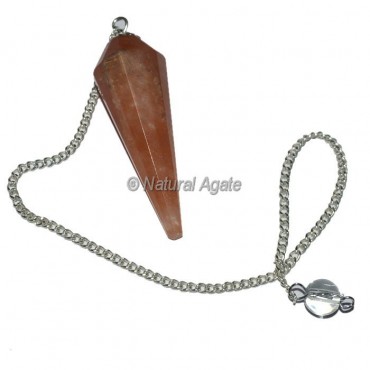 Peach Aventurine 12 Faceted Pendulum