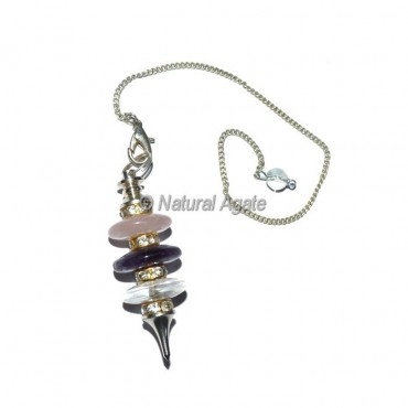 Crystal-Rose-Amethyst Donut Pendulum