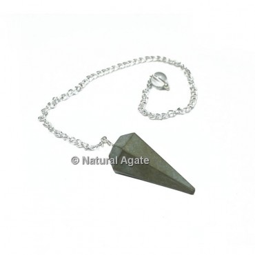 Pyrite 6 Faceted With Silver Chain Pendulums