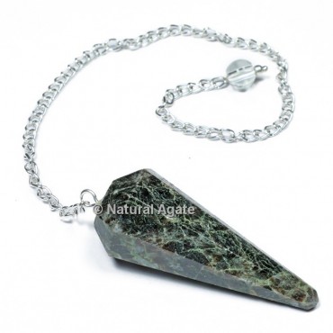 BudStone 6 Faceted With Silver Chain Pendulums