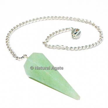 Amazonite 6 Faceted With Silver Chain Pendulums