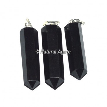 Black Agate Pencil Pendants