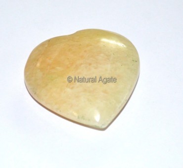 Golden Quartz Puffy Heart