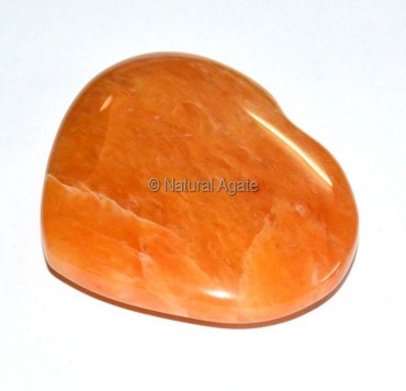 Peach Aventurine Puffy Heart