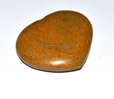 Yellow Jasper Puffy Heart