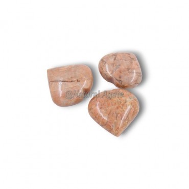 Peach Moonstone Puffy Hearts Crystal Hearts Online