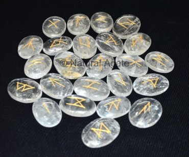Crystal Quartz Oval Rune Set