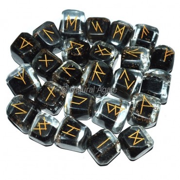 Black Tourmaline Orgone Rune Set