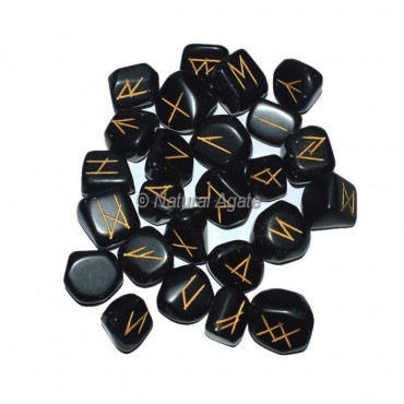 Black Tourmaline Rune Set