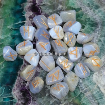 Blue Lace Agate Rune Sets