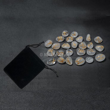 Crystal Quartz Rune Sets with Pocket