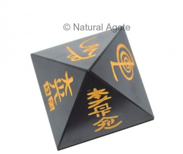 Black Agate Usui Reiki Set with Gold Color