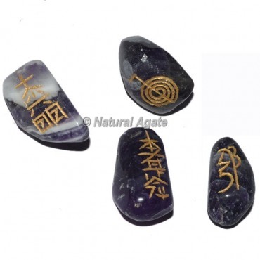 Amethyst  Tumble stone Reiki Set