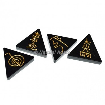 Black Agate Triangle Usui Reiki sets