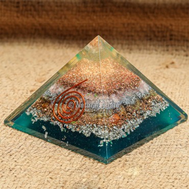 Rose Quartz Orgonite Pyramid with Copper Dust