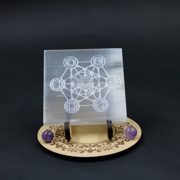 Selenite Plate For Charging and Cleansing Tool