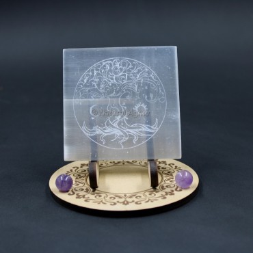 Tree of Life Charge Your Crystals Coaster Selenite Charging Plate