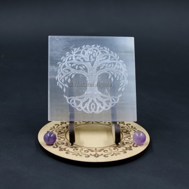 Square Selenite Charging Plate for Meditation