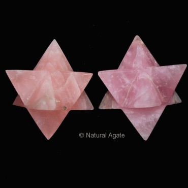 Rose Quartz Merkaba Star 40-50 MM