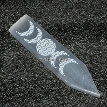 Selenite Flower Of Life Selenite Wand