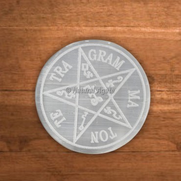 Selenite Charging Plates Pentagram Te Tra Gram Ma Ton