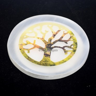 Printed Tree Selenite Coaster