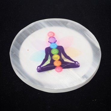 Printed Sitting Buddha Beautiful Selenite Coaster