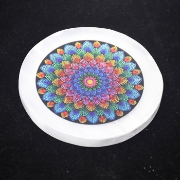 Printed Mandala Selenite Coaster