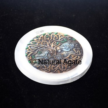 Printed Selenite Coaster Customised