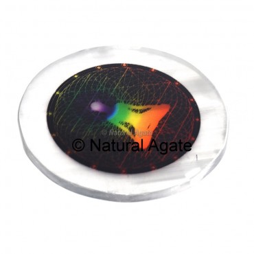 Sitting Buddha Selenite Coaster Printed
