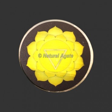 Solar Plexus Chakra Printed Selenite Charging Plate/Coaster