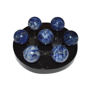 David Star with 7 Ball Sodalite Black Base