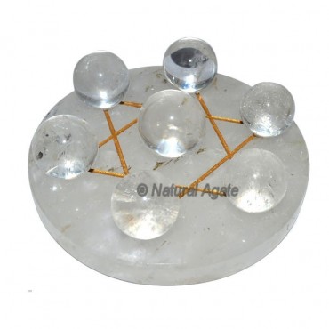 David Star Crystal Quartz Ball with Crystal Quartz