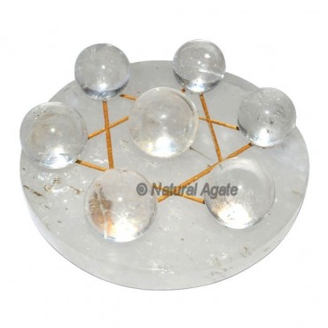 David Star Crystal Quartz 7 Chakra crystal ball