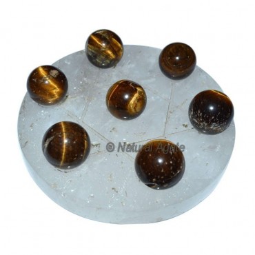 Tiger Eye 7 Ball with David Star Base