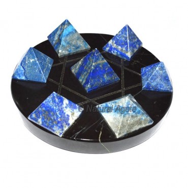 David Star 7 Lapis Pyramids with Black David Star