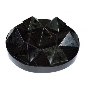 David Star 7 Tourmaline Pyramids with Black David