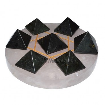 David Star 7 Black Tourmaline Pyramids with Rose Q