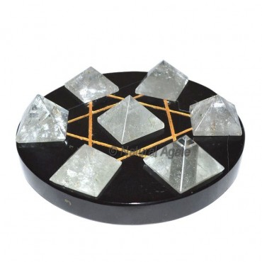 David Star 7 Quartz Pyramids with Black Base