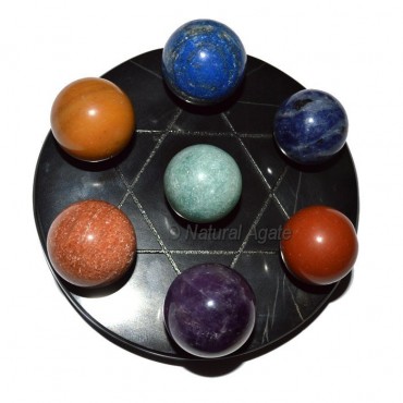 7 chakra Ball with Balck David Star Base