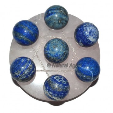 7 Lapis Ball with Rose David Star Base