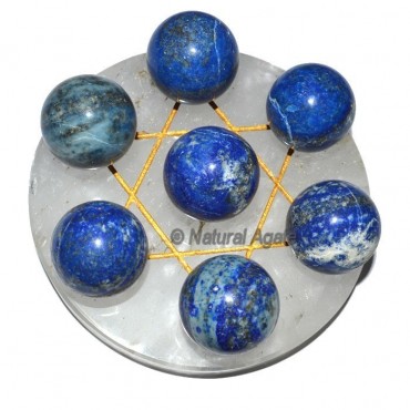 7 Lapis Ball with Crytal Gold David Star Base