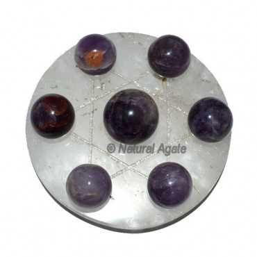 7 Amethyst Ball with Crystal David Star Base