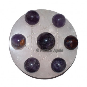 7 Amethyst Ball with Rose David Star Base