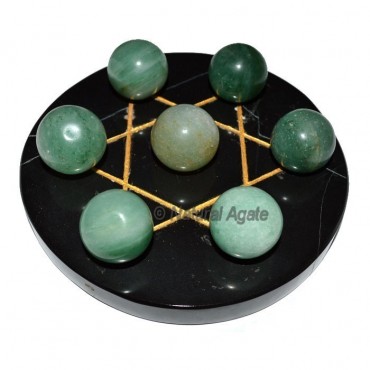 7 Green Aventurine Ball with  Black Gold David Sta